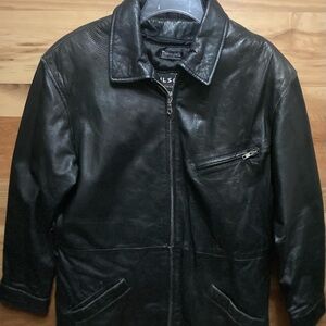 Wilsons Women’s Thinsulate Leather Jacket Size L Black Full Zip W/Zip Out Liner